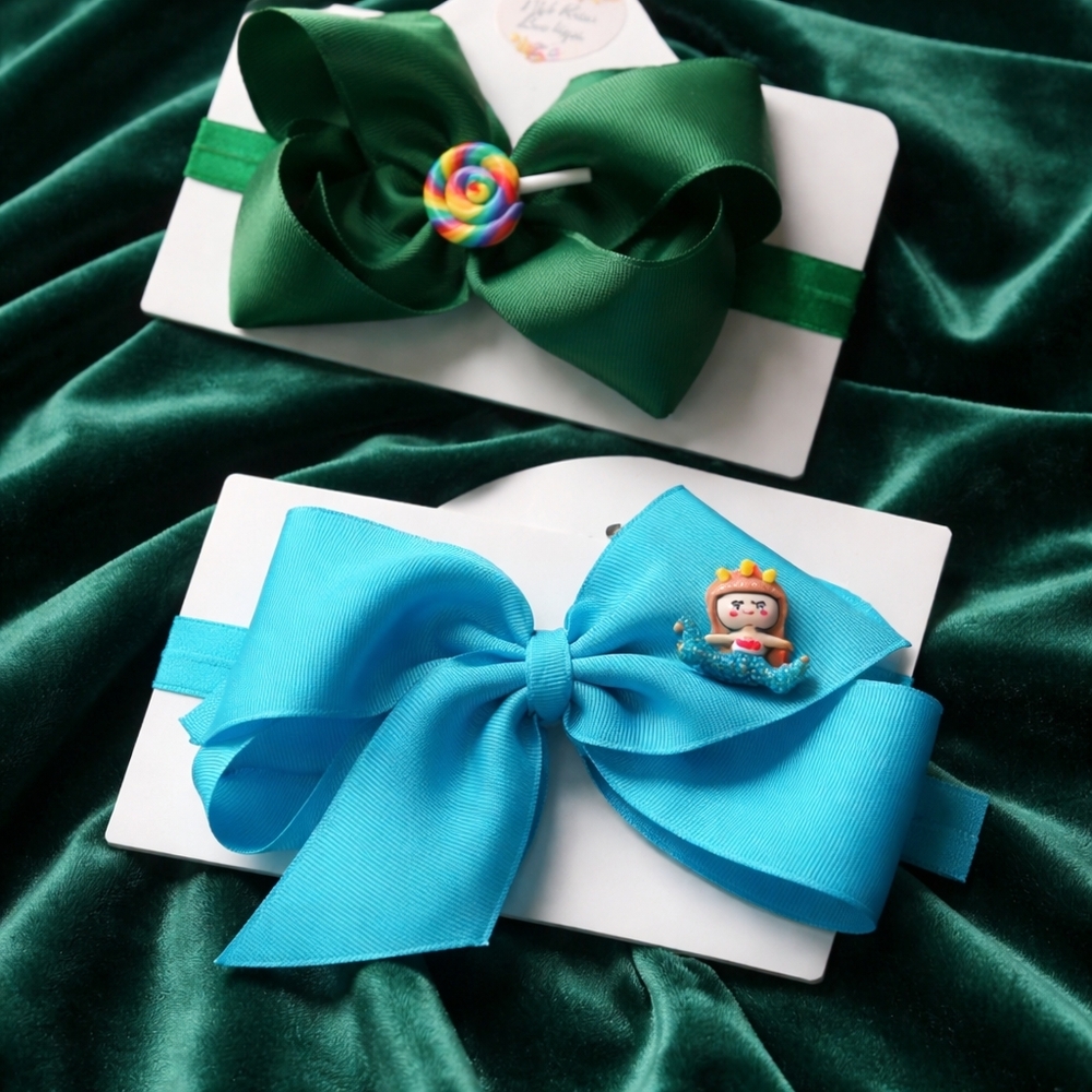 Nwt new 2 big headwrap bows handmade headband girls